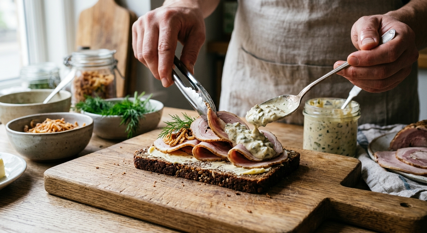 Trin-for-trin tilberedning af rugbrødsfundament til dansk smørrebrød