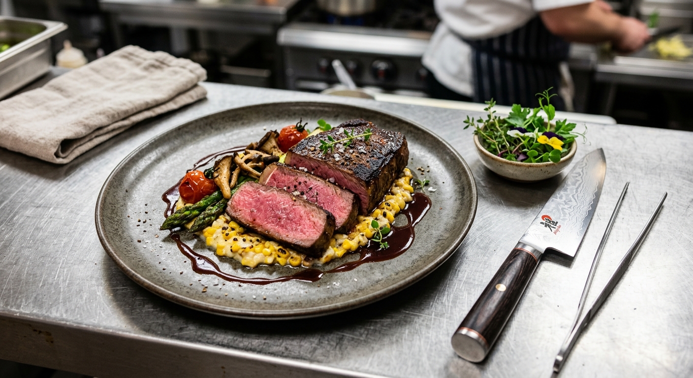 Searing af sous vide-stegt laks i varme pande for perfekt skorpe